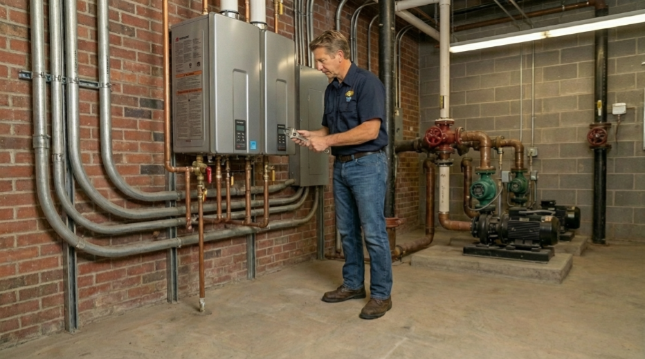 commercial tankless water heater installation